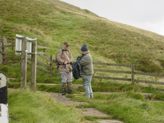 Roland & Jack about to ascent Mam Tor