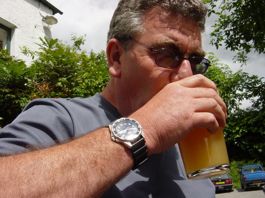 Dick's pint of 'Old Rosie' cider (not as bad as it looked!).