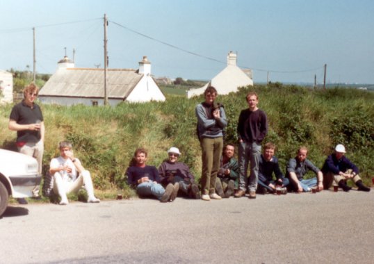 Outside the Lobster pot Inn Marloes.