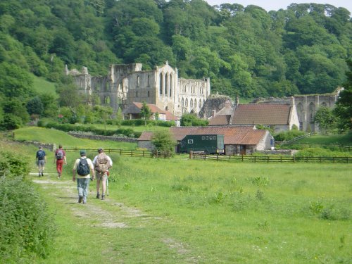 The walk to Rievaulx (note. John has no walking stick).